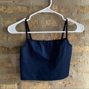 AMERICAN APPAREL ~ Disco Cropped Navy Tank Top